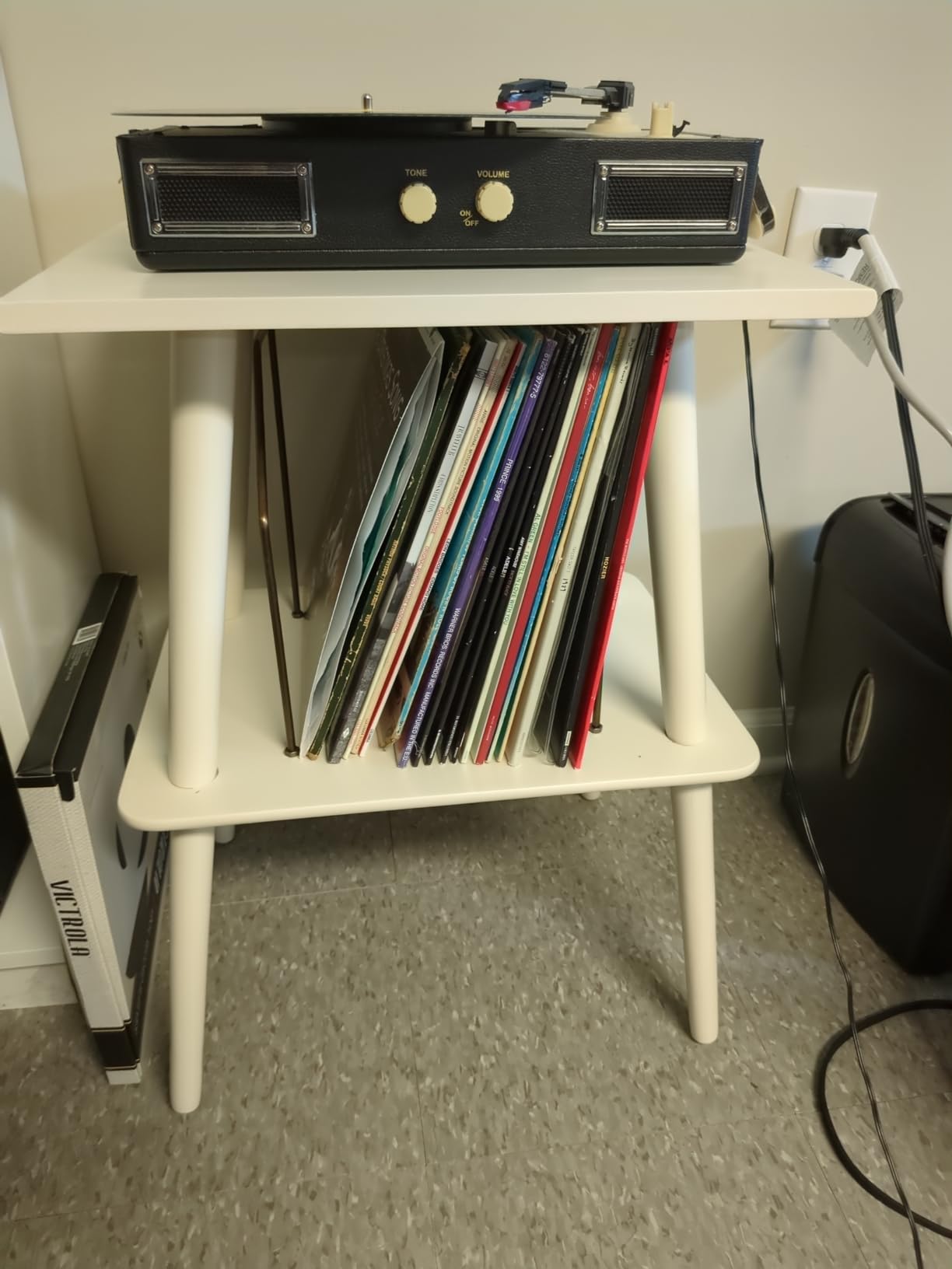Crosley Manchester Record Player Stand, Media Console with Vinyl Storage, Modern Home Organizer, Paprika customer photo 1