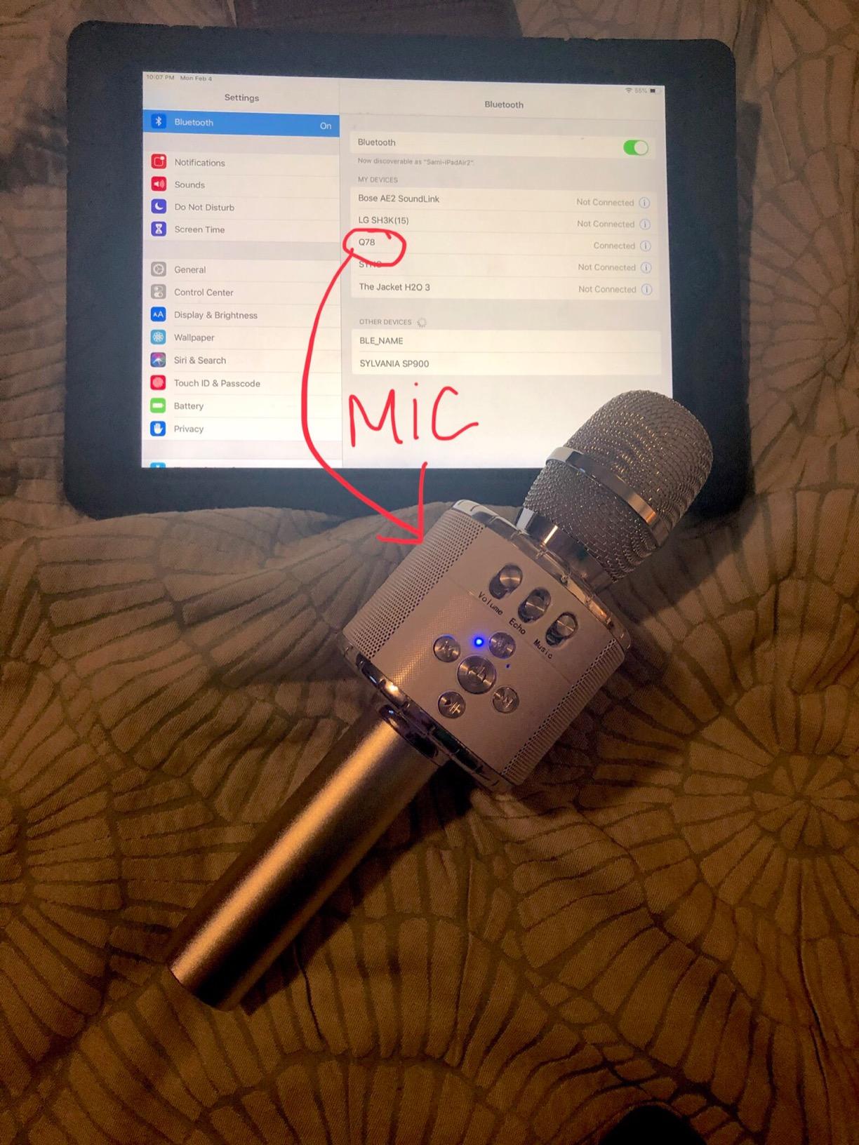 BONAOK Karaoke Microphone for Kids & Adults - Bluetooth Microphones Singing Mic with Disco Lights, Echo Effect, Built-in Speaker Portable Karaoke Player for Party Travel Gifts Q78 (Black) customer photo 1