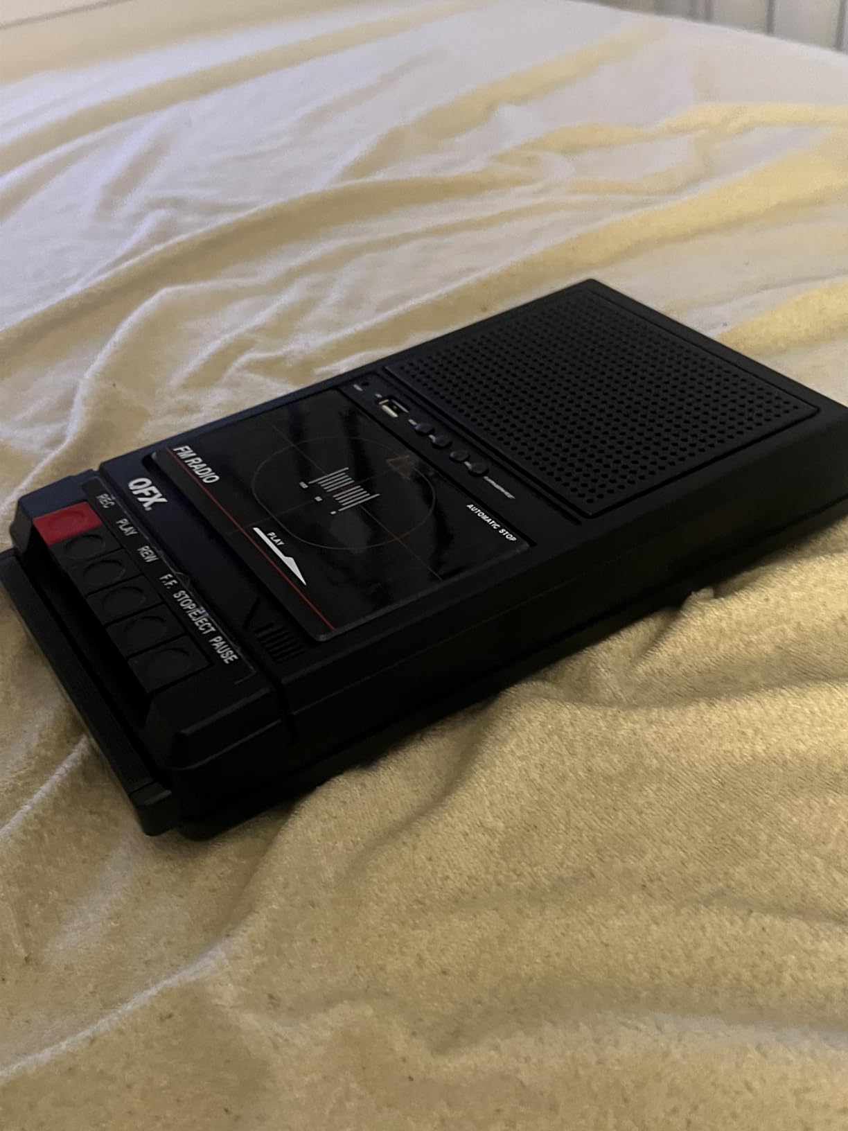 QFX Portable Shoebox Cassette Tape Player Recorder RETRO-39BT - USB to Cassette Recording, Built-In Mic, 3.5