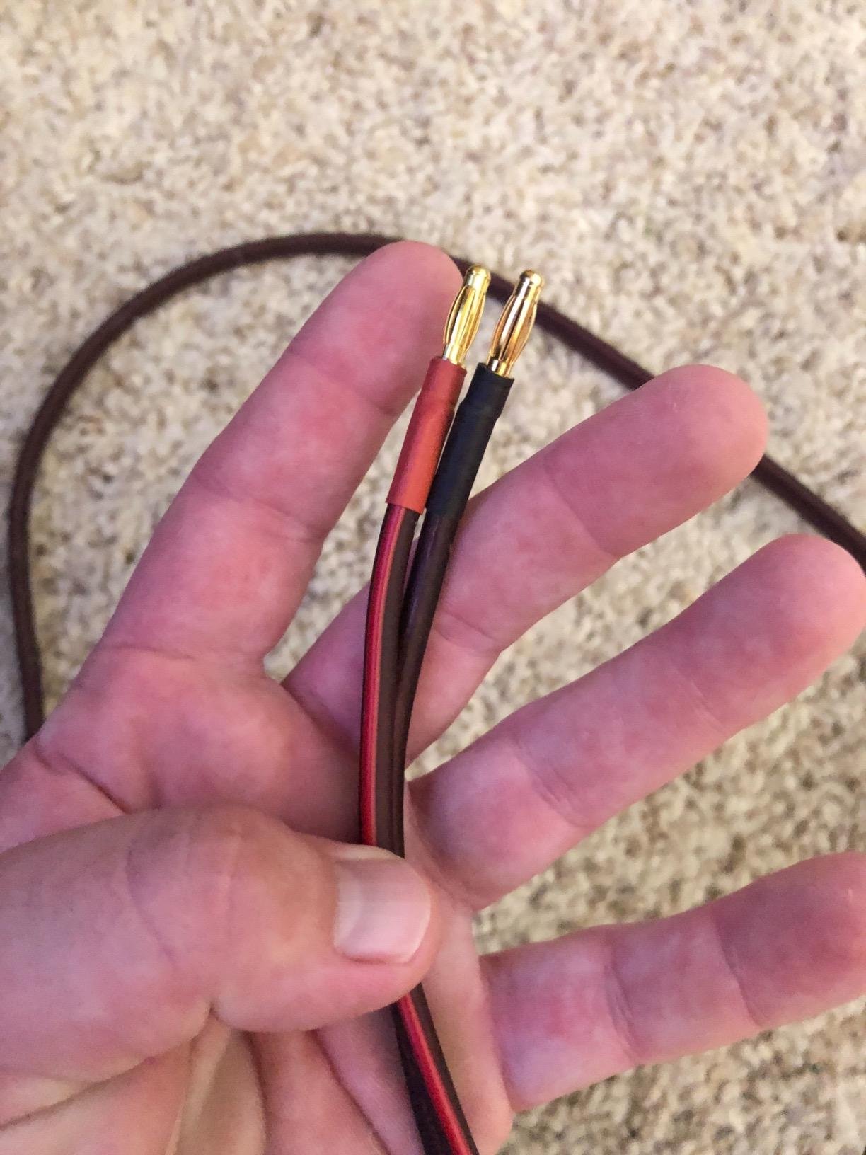 Micca 14-Gauge Pure Copper Speaker Cable Pair, 13 ft Each, Banana Plugs | Gold Plated, 245-Strands per Wire, Soldered Joints, Dual-Layer Jacket, Slim Low Profile, Stereo or Home Theater, 4-Meter customer photo 1