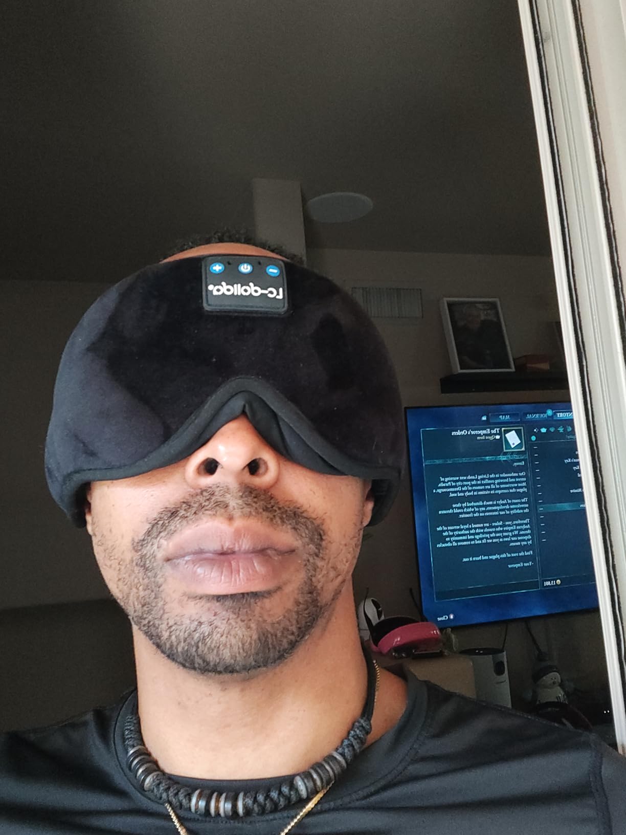 LC-dolida Sleep Headphones, 3D Sleep Mask Bluetooth Wireless Music Eye Mask for Side Sleepers, Ultra-Thin Stereo Speakers customer photo 1