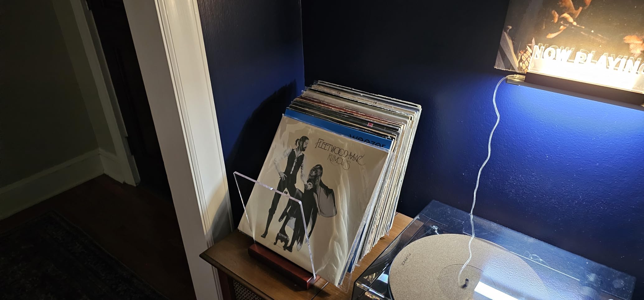 Premium Vinyl Record Storage - a Mid-Century Style Record Holder for Albums, 60-70 LP Capacity - Complements Any Record Player (Brown) customer photo 1
