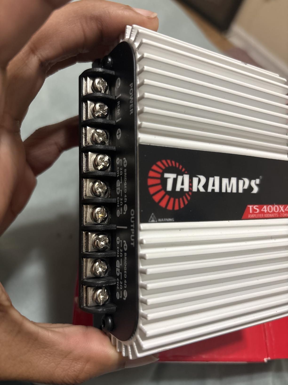 Taramps TS 400x4 400 watts RMS 4 Channels Full Range Car Audio Amplifier, 2 Bridged Channels, RCA Input Class D, Output Power, Multichannel Amplifier System, Small - TS400X4 customer photo 1