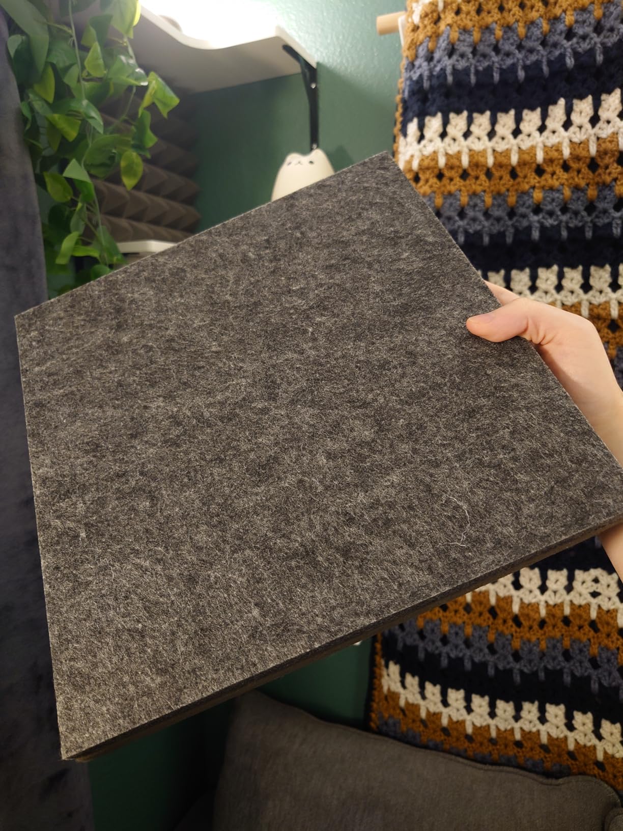 BXI Thickened Sound Absorbing Panels - 12 Pack 12 X 12 X 0.5 Inches Dense Acoustic Panels, Echo Noise Reducing Sound Panels, Tackable Studio Panels for Wall and Ceiling Acoustic Treatment customer photo 2