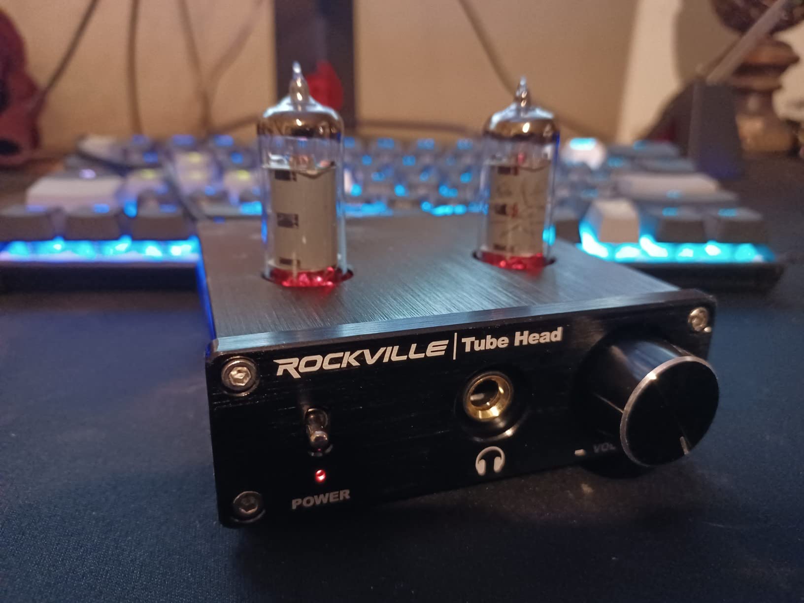 Rockville TubeHead Tube Headphone Amplifier, 6K4, 16-600 Ohms, 180mW | RCA and 3.5mm Inputs, 6.35mm Output, 0.03% THD, 106dB S/N, Volume Control, Compact 1.02 lbs, Dual Input Select customer photo 2