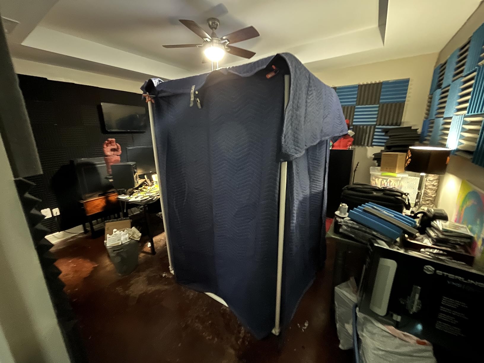 Ultimate Portable Vocal Booth for Home Recording, Reduces Echo & Reverb | Heaviest Duty Sound Absorbing Blankets, Fits Singers Up to 6 Ft 8 In, LED Light, Mic Adapter, Phone Holder, Carry Bag customer photo 2