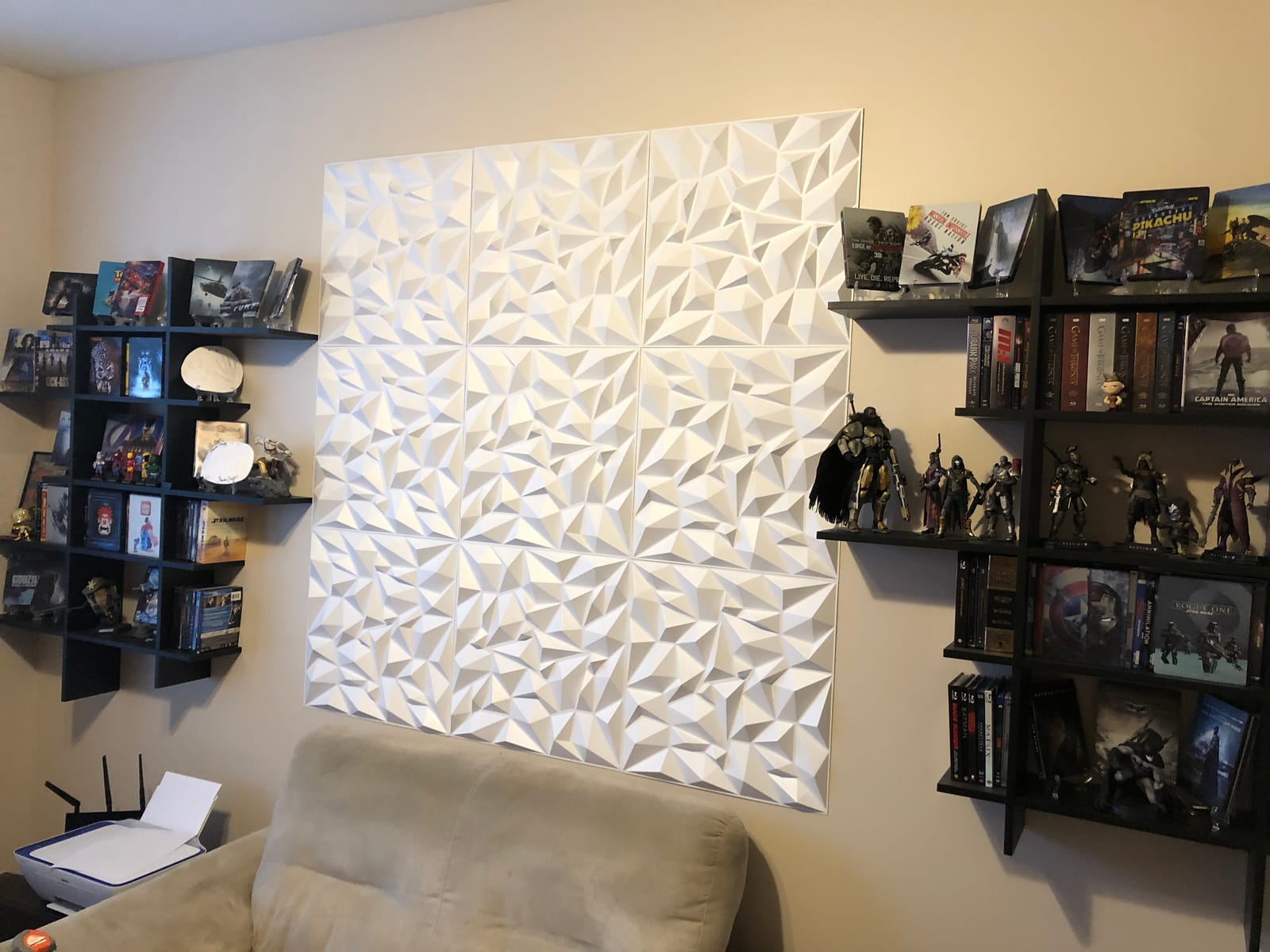 TroyStudio Acoustic Sound Diffuser Panels, 19.7 X 19.7 X 1 inches 12 Pcs White PVC Plastic 3D Wall Panel for Recording Studio Acoustical Treatment customer photo 2