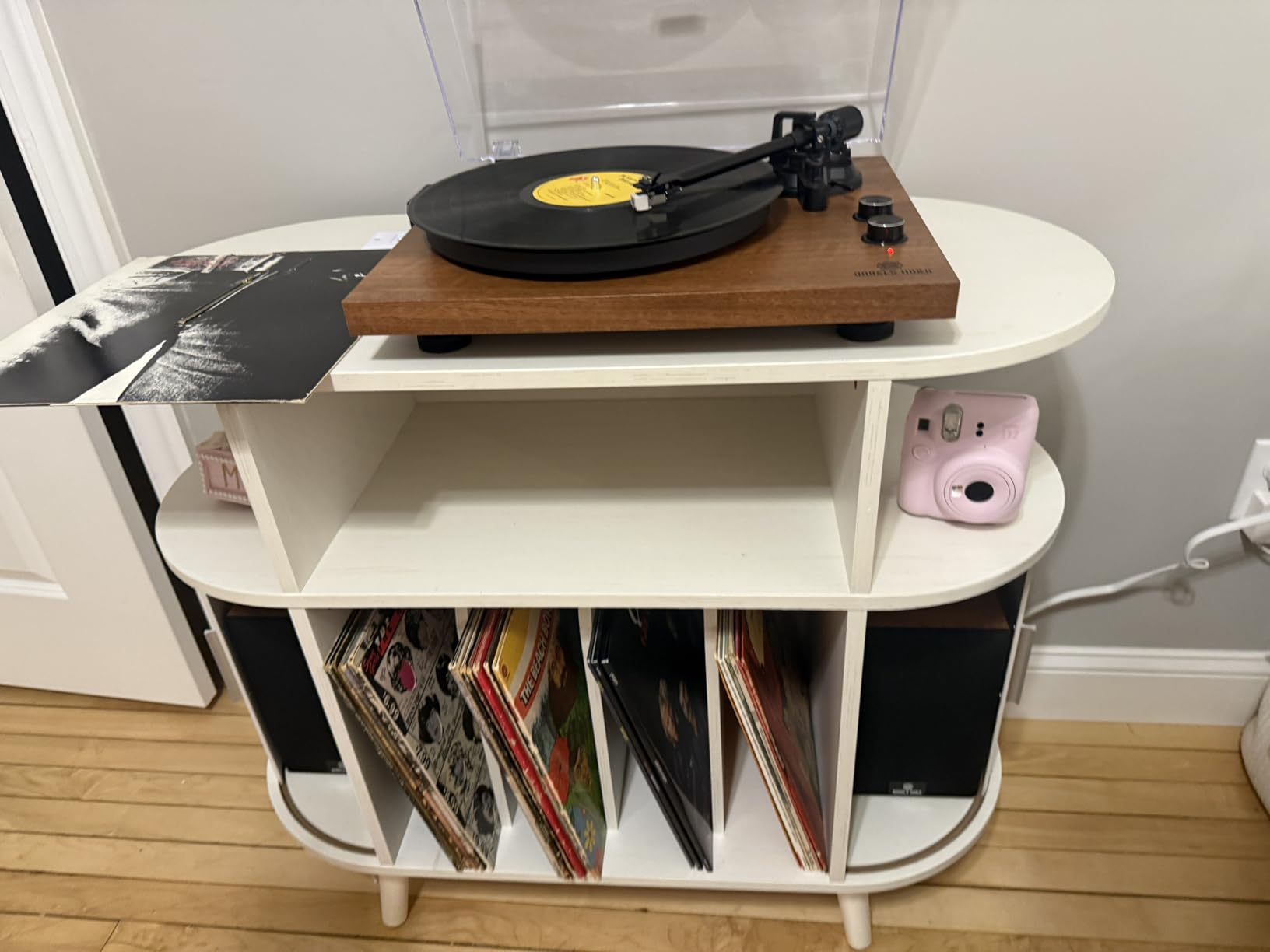 ANGELS HORN Vinyl Record Player, Hi-Fi System Bluetooth Turntable Players with Stereo Bookshelf Speakers, Built-in Phono Preamp, Belt Drive 2-Speed, Adjustable Counterweight, AT-3600L customer photo 2
