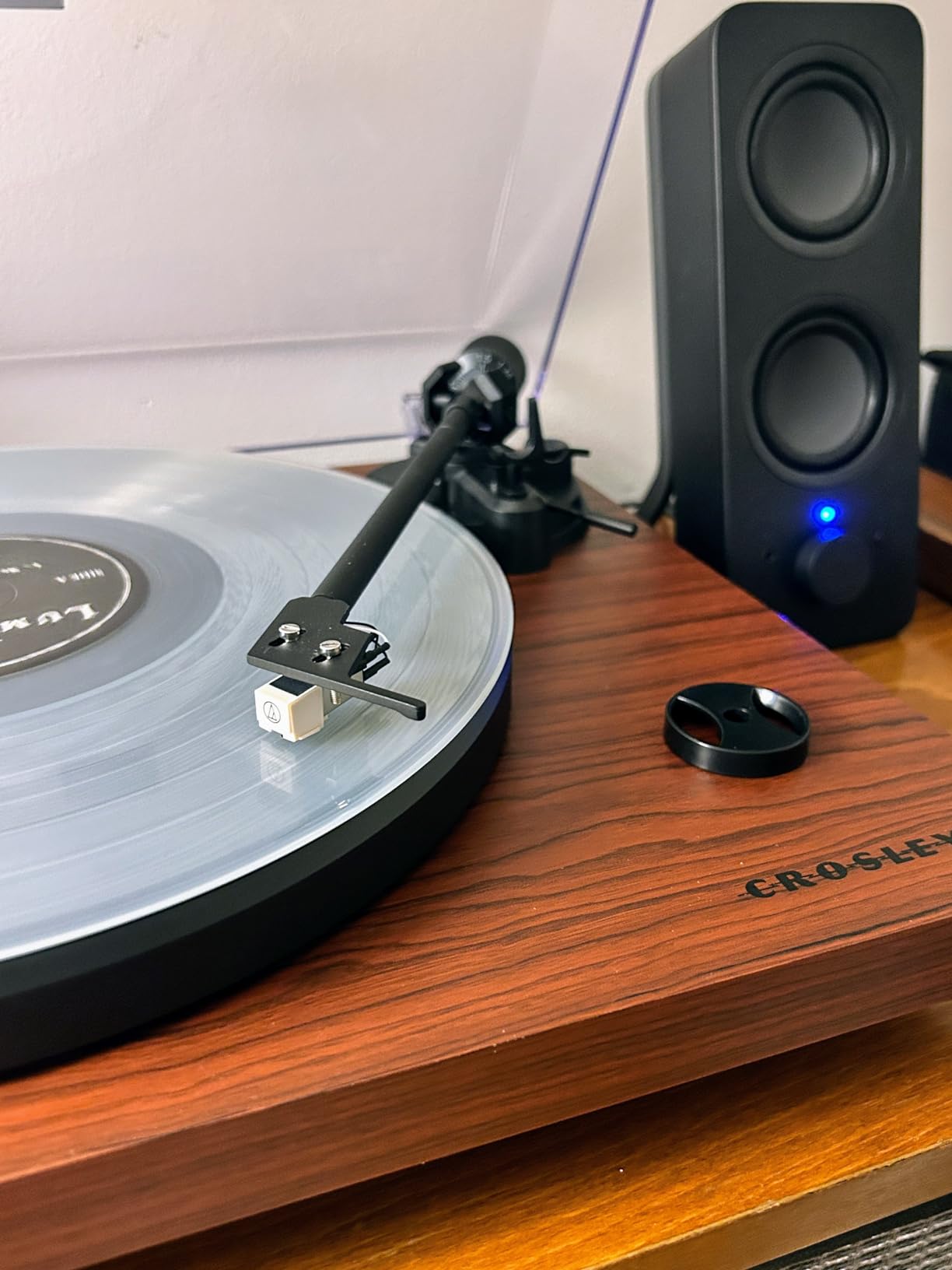 Crosley C6B-WA Record Player, Walnut, 2-Speed Turntable, ATN3600L Audio-Technica Cartridge, Full-Size Steel Platter, Aluminum Tonearm, Adjustable Counterweight customer photo 1