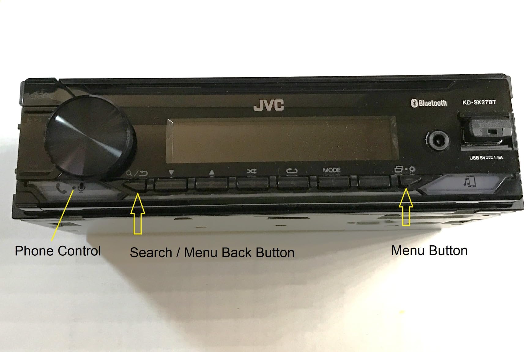JVC KD-SX27BT Car Stereo with Bluetooth, 100W Digital Media Receiver, 1.5A USB, Single DIN Head Unit with AM/FM Radio & AUX-in, iOS/Android JVC Remote App, 13-Band EQ, Dual Phone Connection customer photo 1