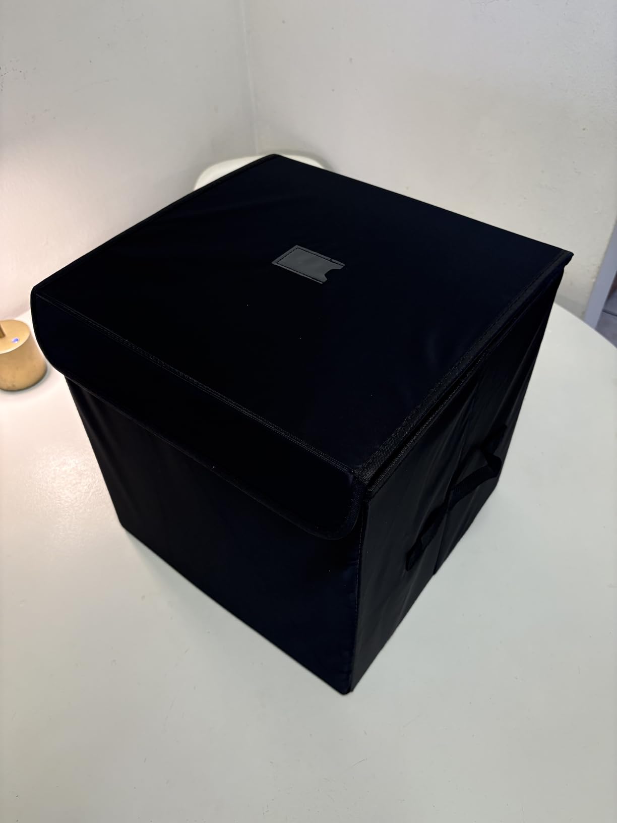 UENTIP Vinyl Record Storage Box - 7-inch LP Crate Holds 60 Records - Black customer photo 2