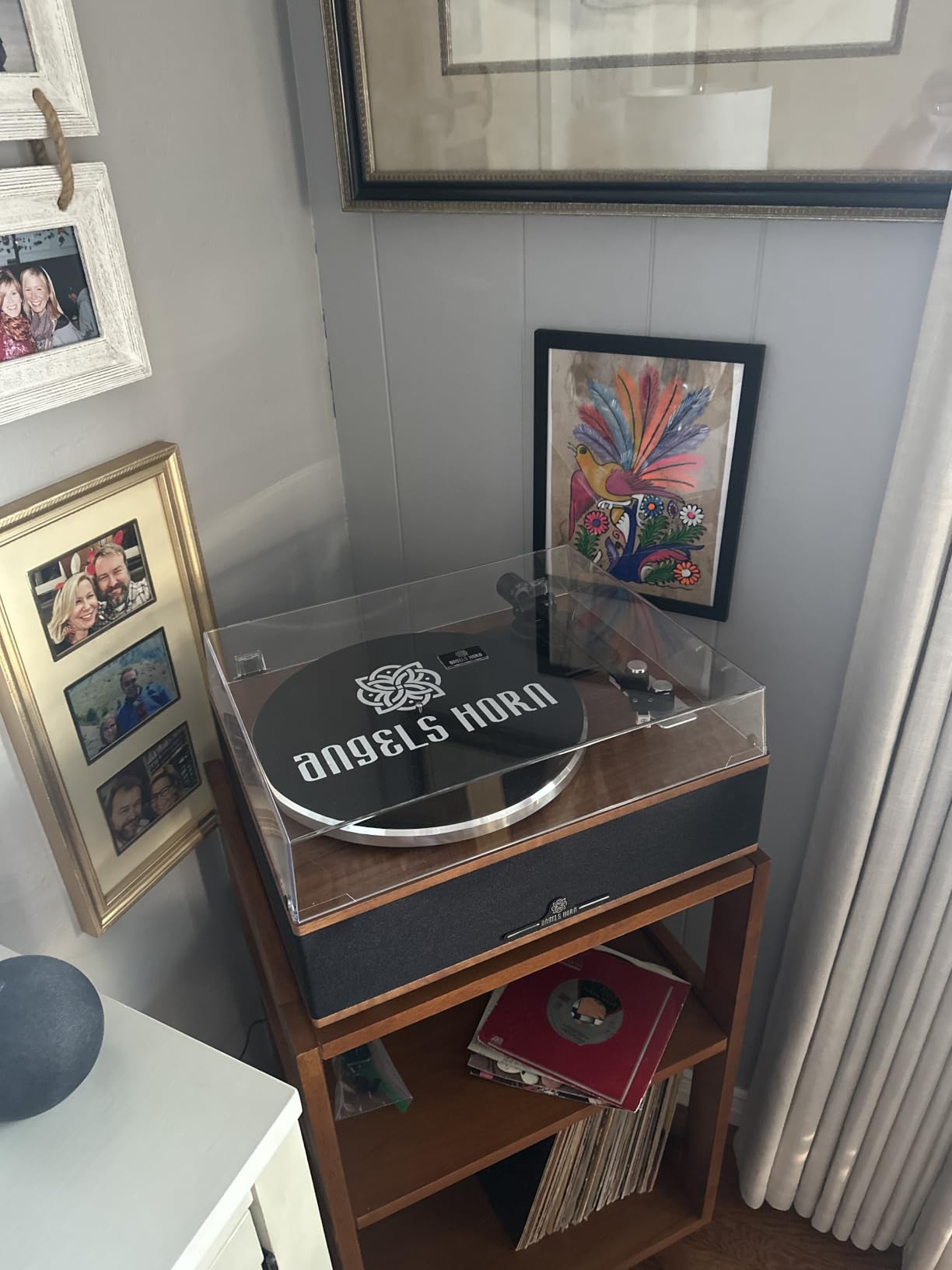 ANGELS HORN Bluetooth Vinyl Record Player with Built-in Speakers customer photo 1