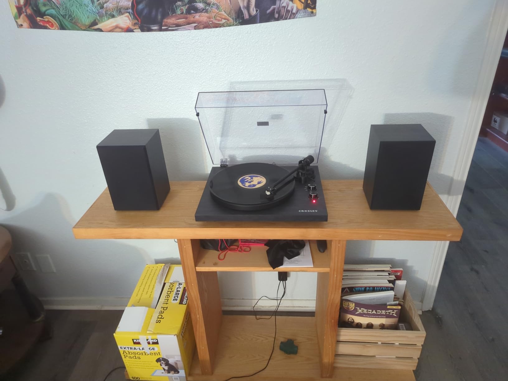 C62C-WA Record Player with Speakers, Walnut | 2-Speed Turntable, ATN3600L Audio-Technica Cartridge, Standard 1/2