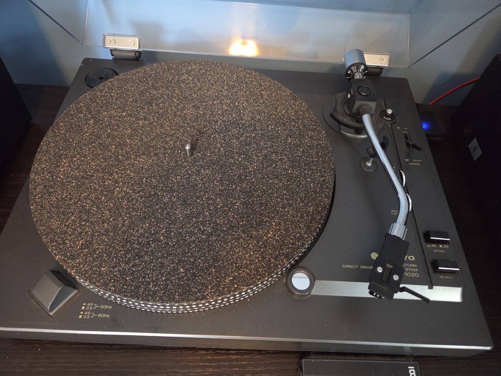 Turntable Platter Mat Black Rubber Cork Design, 12 Inch Silicone Turntable Slipmat for Universal to All 12in Record Players, Improves Sound and Reduces Noise customer photo 1