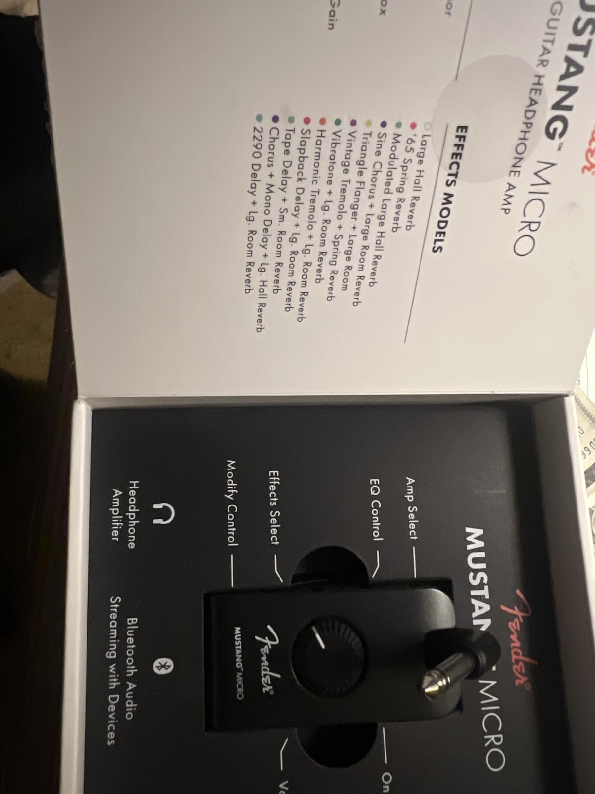 Fender Mustang Micro Plus Headphone Guitar Amplifier, Bluetooth, USB | 25 Effects, 100 Presets, Onboard Tuner, Bluetooth, USB Recording, Tone App customer photo 1