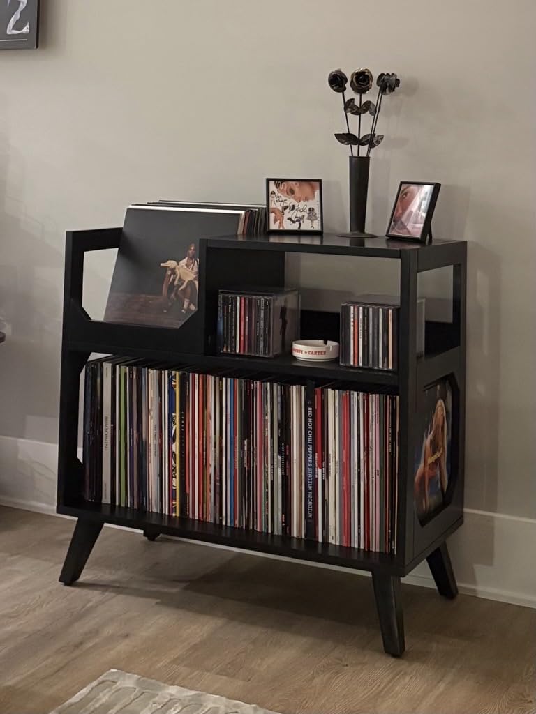 Crosley Furniture Asheville Mid-Century Modern Media Console Record Player Stand, Storage for Vinyl Records, Medium, Walnut customer photo 2