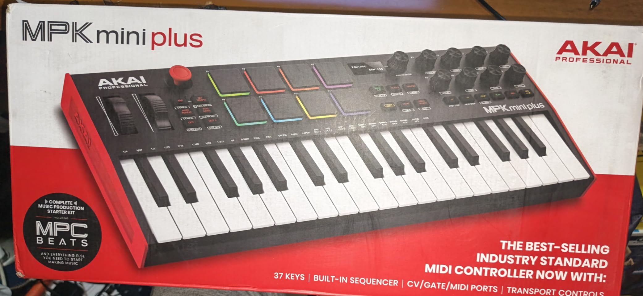 Akai Professional MPK Mini Plus 37-Key USB MIDI Keyboard Controller, White | Velocity-Sensitive Mini Keys, 8 MPC Pads, 64 Step Sequencer, MIDI/CV/Gate I/O customer photo 1