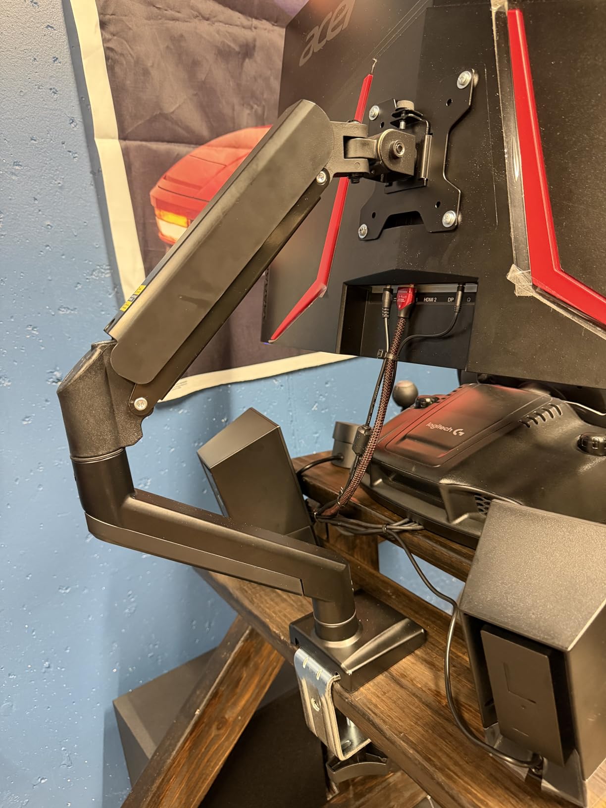 WALI Single Monitor Mount for 13-34 inch Screens, Adjustable Single Monitors Arm, Regular Screen up to 32 inch, 26.4lbs, Computer Monitor Stand for Desk, VESA 75/100mm (GSMP001N) customer photo 1