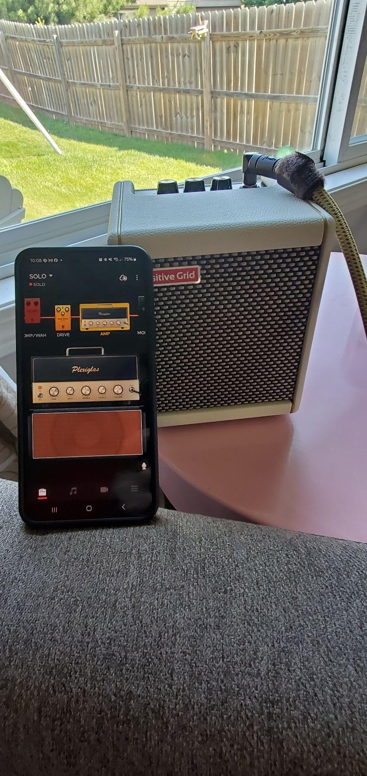 Spark MINI Vai 10W Portable Smart Amp, Designed by Steve Vai | Exclusive Mandala grille, burgundy tolex, burgundy weave cable & 4 custom Steve Vai presets. 100k+ tones, smart app. customer photo 1