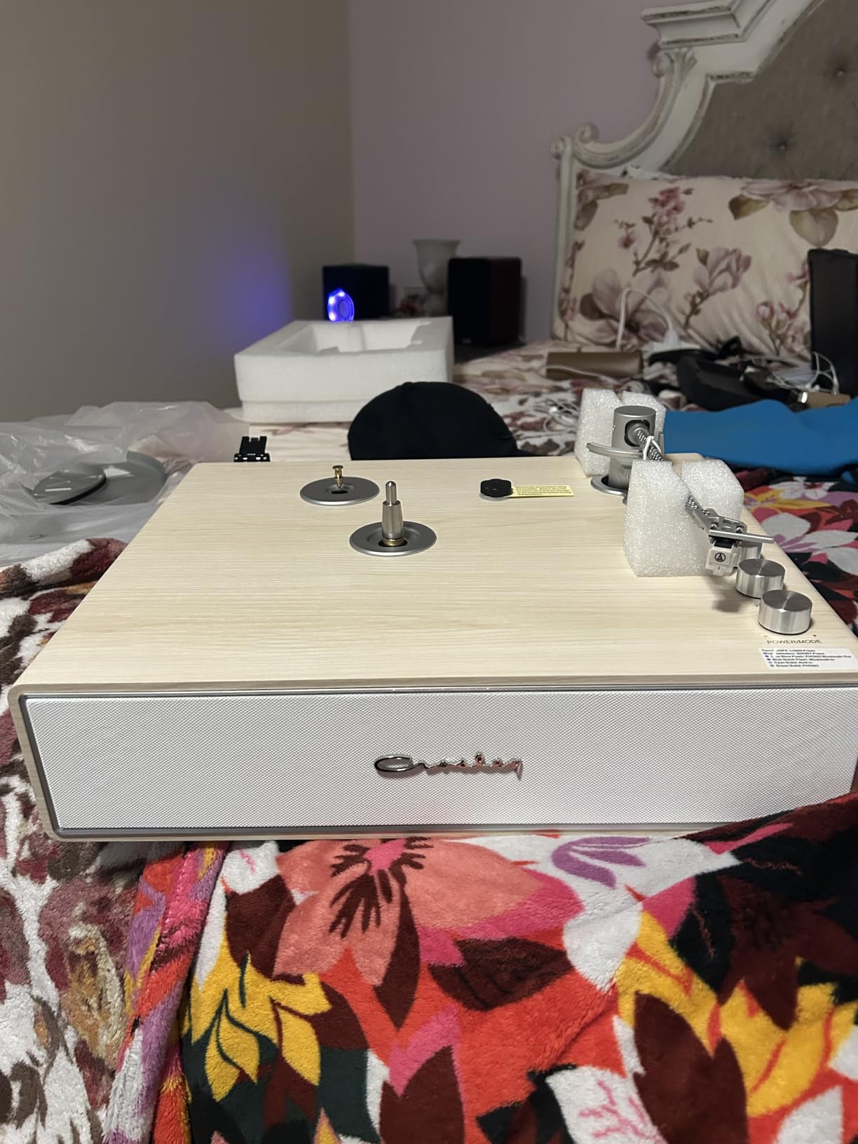 CR6046A-WAGL Stave Record Player, Walnut | 2-Speed Turntable, Bass/Treble Control, Carbon Fiber Tonearm, Adjustable Counterweight, ATN3600L Audio-Technica Cartridge customer photo 1