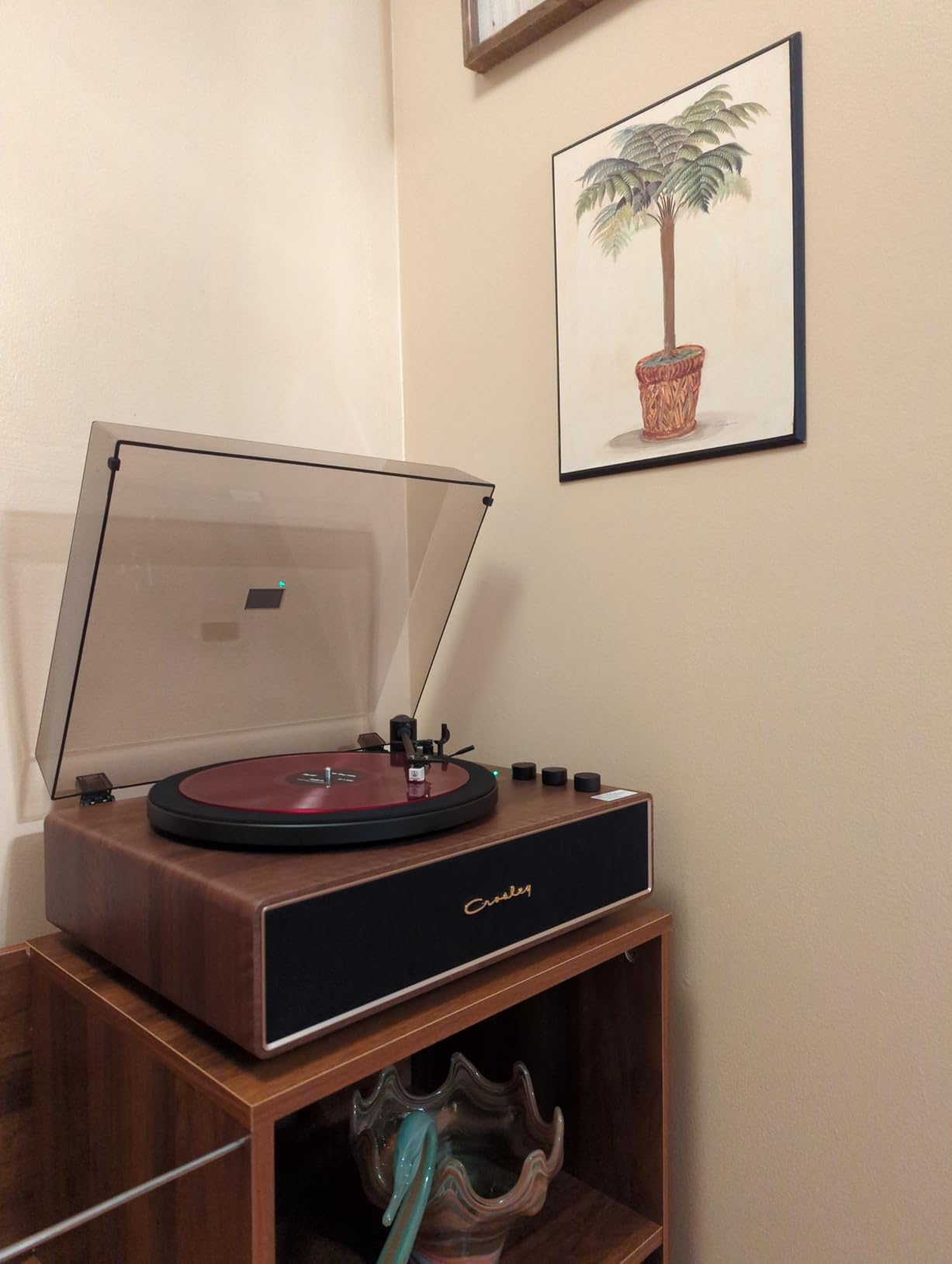 CR6046A-WAGL Stave Record Player, Walnut | 2-Speed Turntable, Bass/Treble Control, Carbon Fiber Tonearm, Adjustable Counterweight, ATN3600L Audio-Technica Cartridge customer photo 2