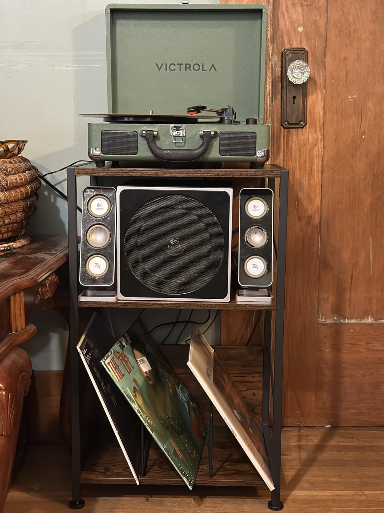 Victrola Journey II - Bluetooth Suitcase Record Player - Black | Built-in stereo speakers, 3-speed turntable plays 7