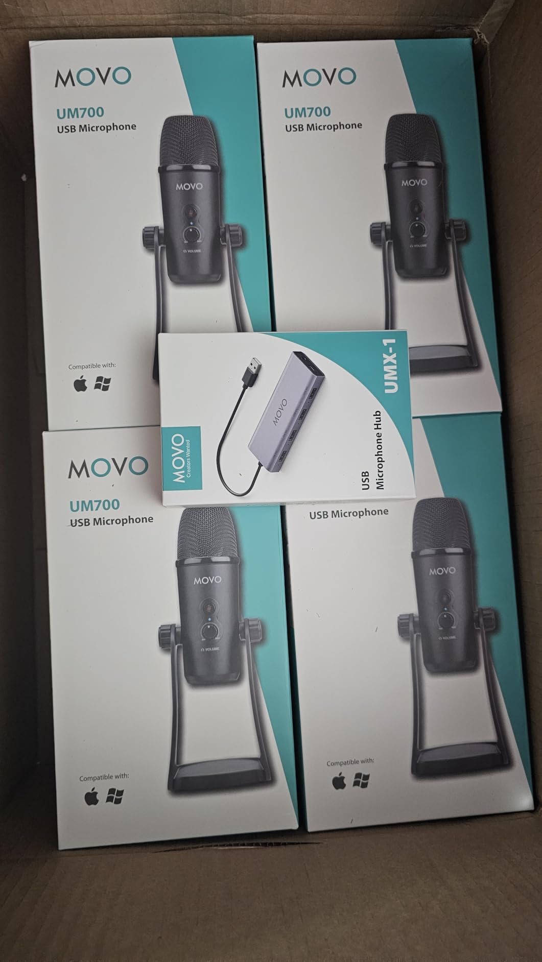 Movo 4-Person USB Podcast Equipment Bundle - 4 Condenser Mics, Hub & Case | Built-in Headphone Monitoring. Plug-and-play with Zoom, OBS & Audacity on Mac/Windows. Ideal for interviews & streaming. customer photo 2