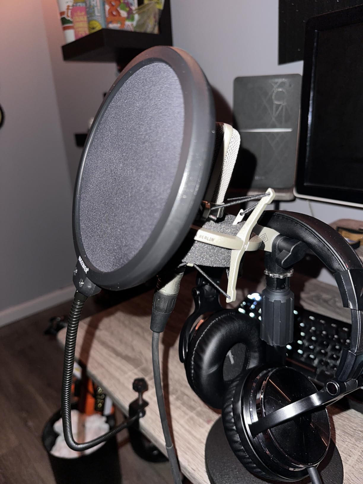 NEEWER Metal Pop Filter for Microphone, Six Layer Professional Foam Mic Isolation Shield Windscreen Cover with Flexible Arm for Podcast Live Streaming Voice Over Singing Studio Music Recording, MS044 customer photo 2