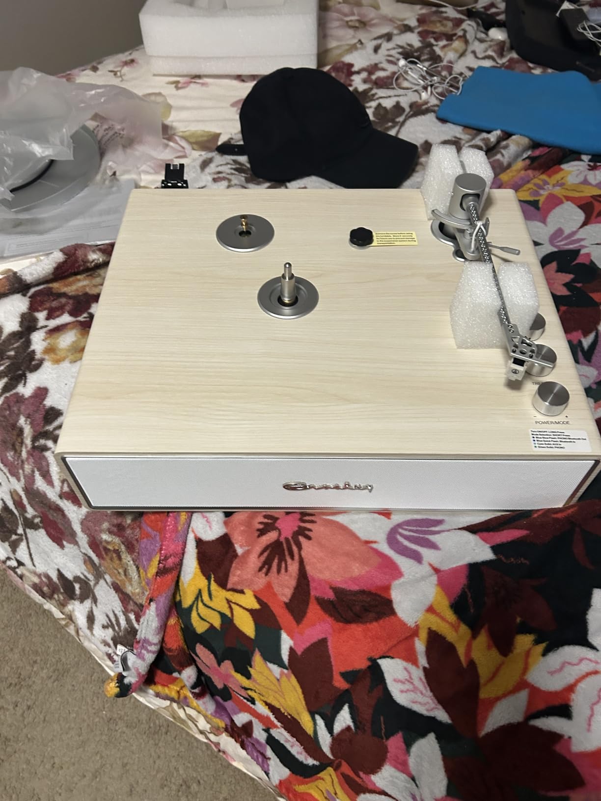 Crosley CR6046A-NASL Stave Record Player, Natural | 2-Speed Turntable, Bass/Treble Control, Carbon Fiber Tonearm, Adjustable Counterweight, ATN3600L Audio-Technica Cartridge customer photo 2