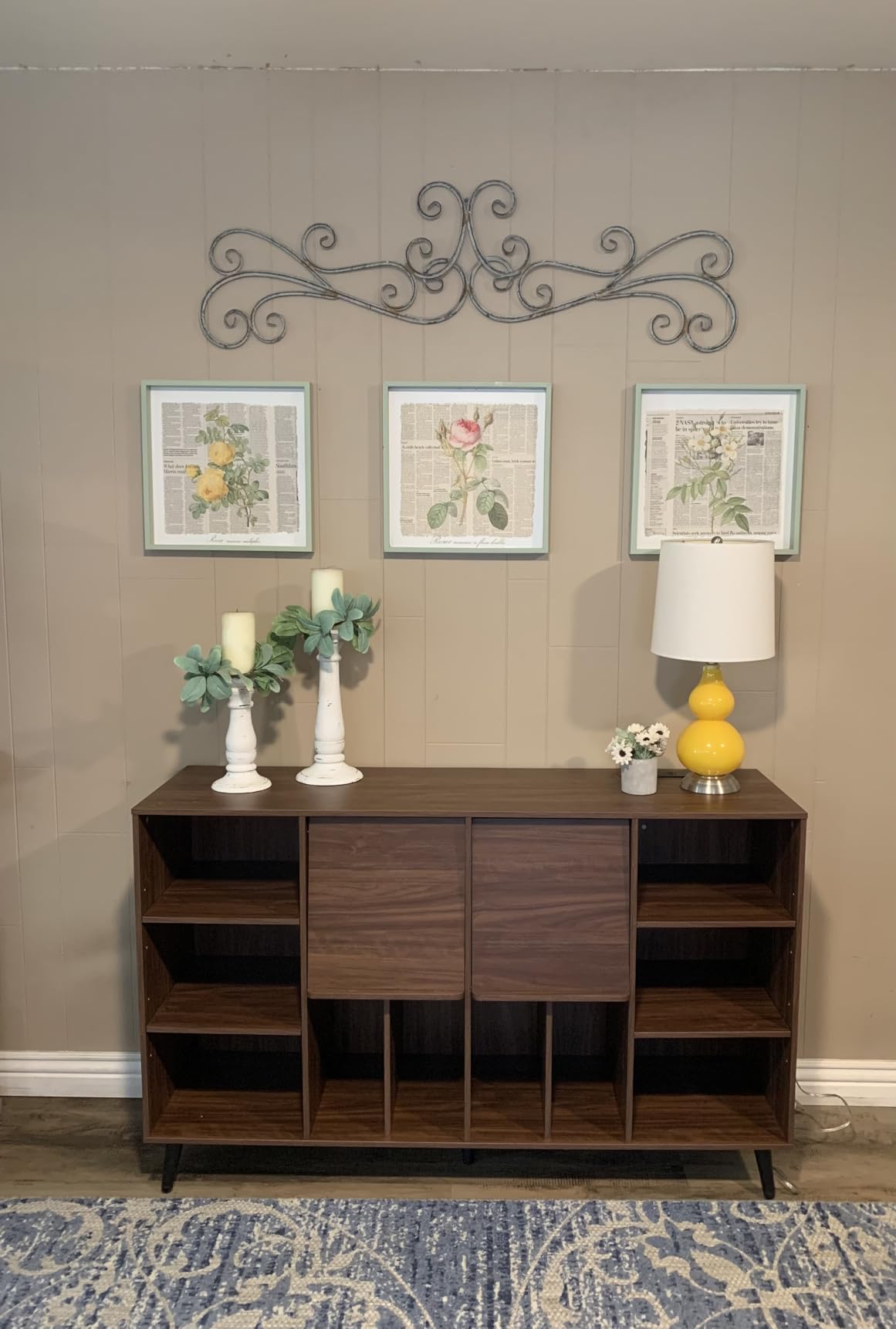 IRONCK Record Player Stand with Charging Station 55