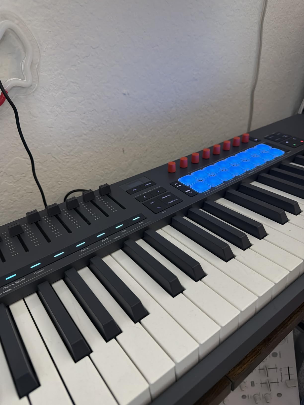 Novation FLkey 2 61 USB MIDI Controller Keyboard | USB-C, 61 Semi-Weighted Keys, 16 Pads, Faders, 8 Encoders, Pitch/Mod Wheels, OLED Display, Scale Mode, Zones, 5-Pin MIDI Out customer photo 1