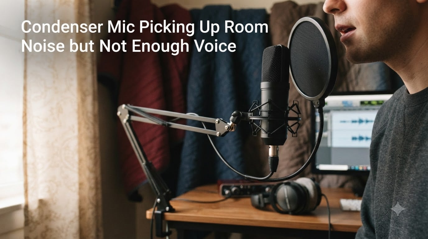 Condenser Mic Picking Up Room Noise but Not Enough Voice