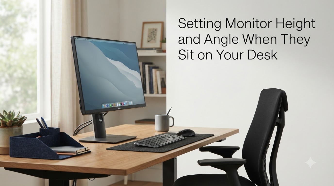 Setting Monitor Height and Angle When They Sit on Your Desk
