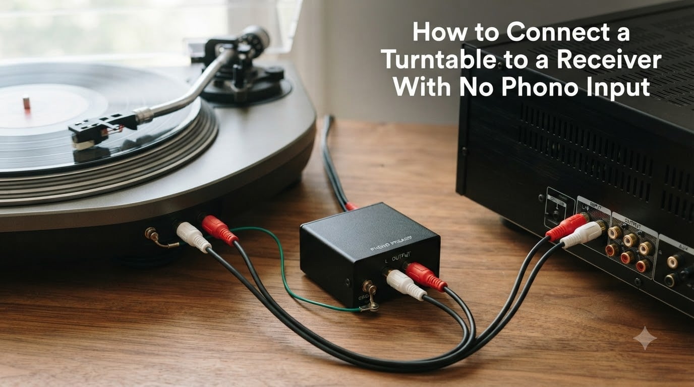 How to Connect a Turntable to a Receiver With No Phono Input