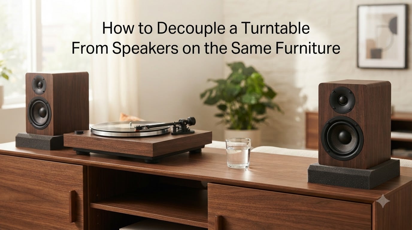 How to Decouple a Turntable From Speakers on the Same Furniture