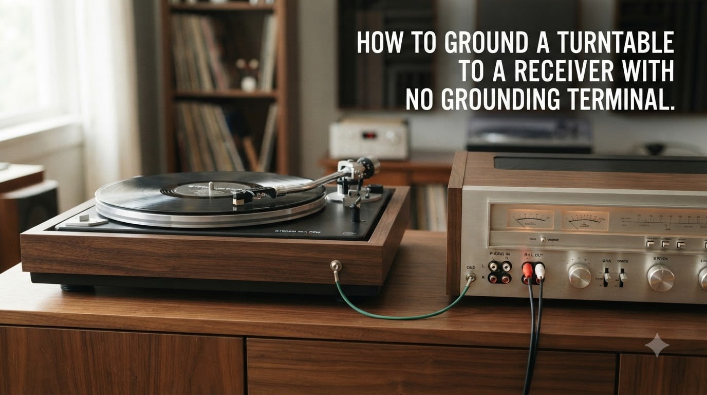 How to Ground a Turntable to a Receiver With No Grounding Terminal