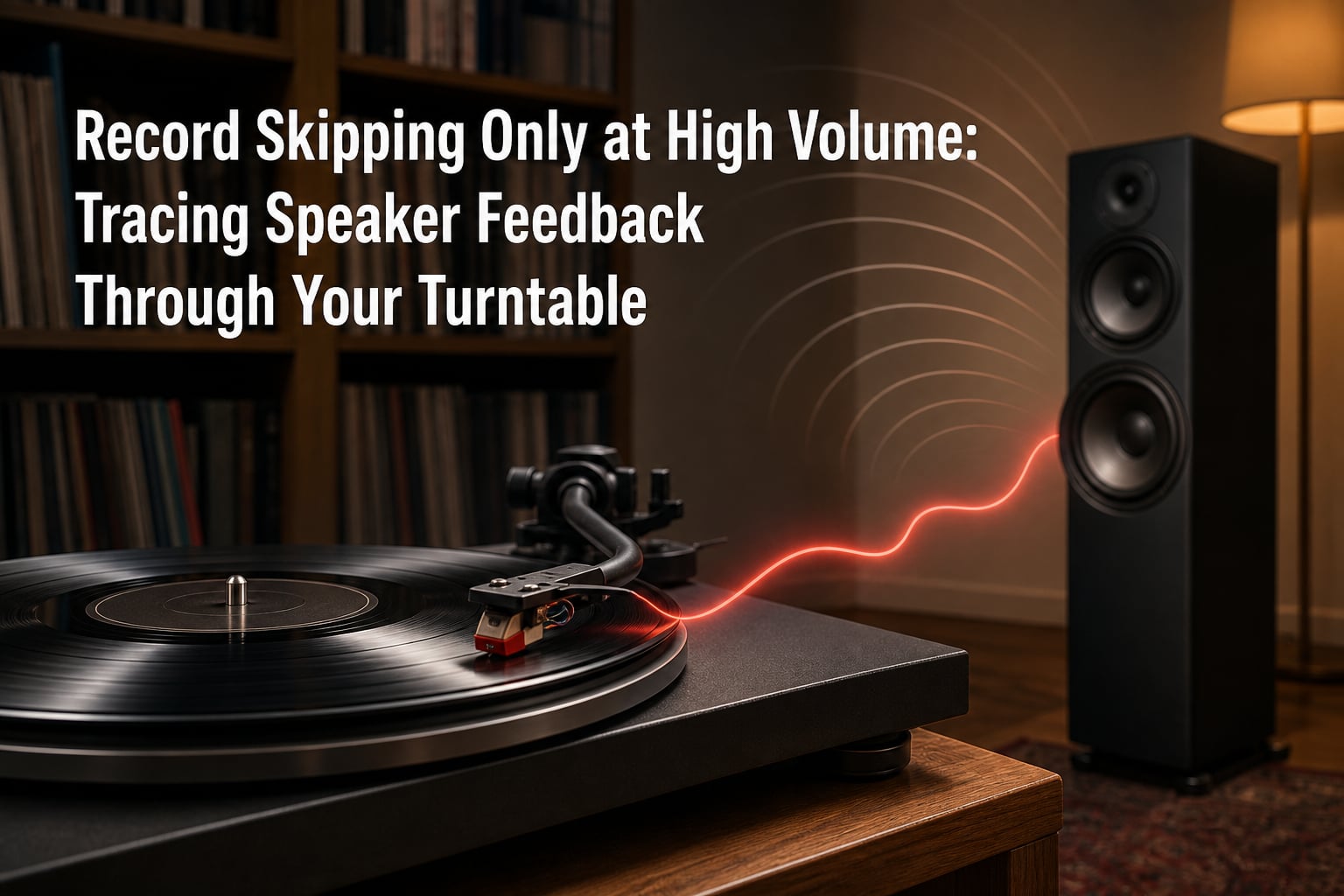 Record Skipping Only at High Volume: Tracing Speaker Feedback Through Your Turntable