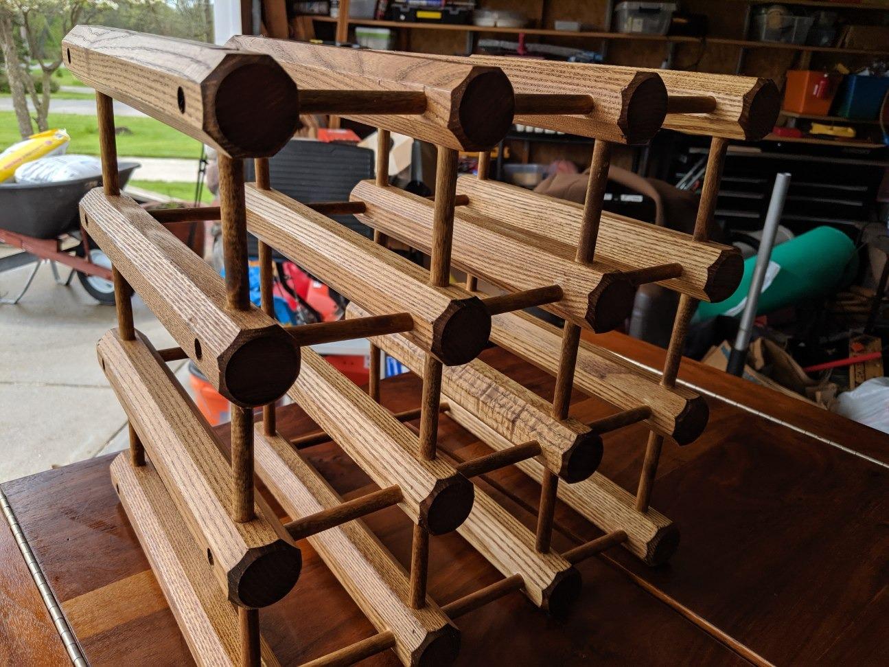 J.K. Adams 12-Bottle Stackable Ash Wood Modular Wine Rack, Natural customer photo 1