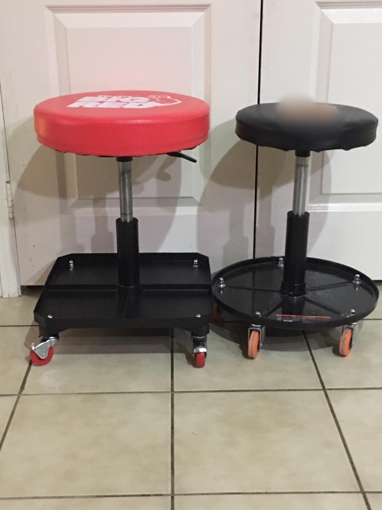 Big RED Pneumatic Rolling Mechanic Stool, Large customer photo 1