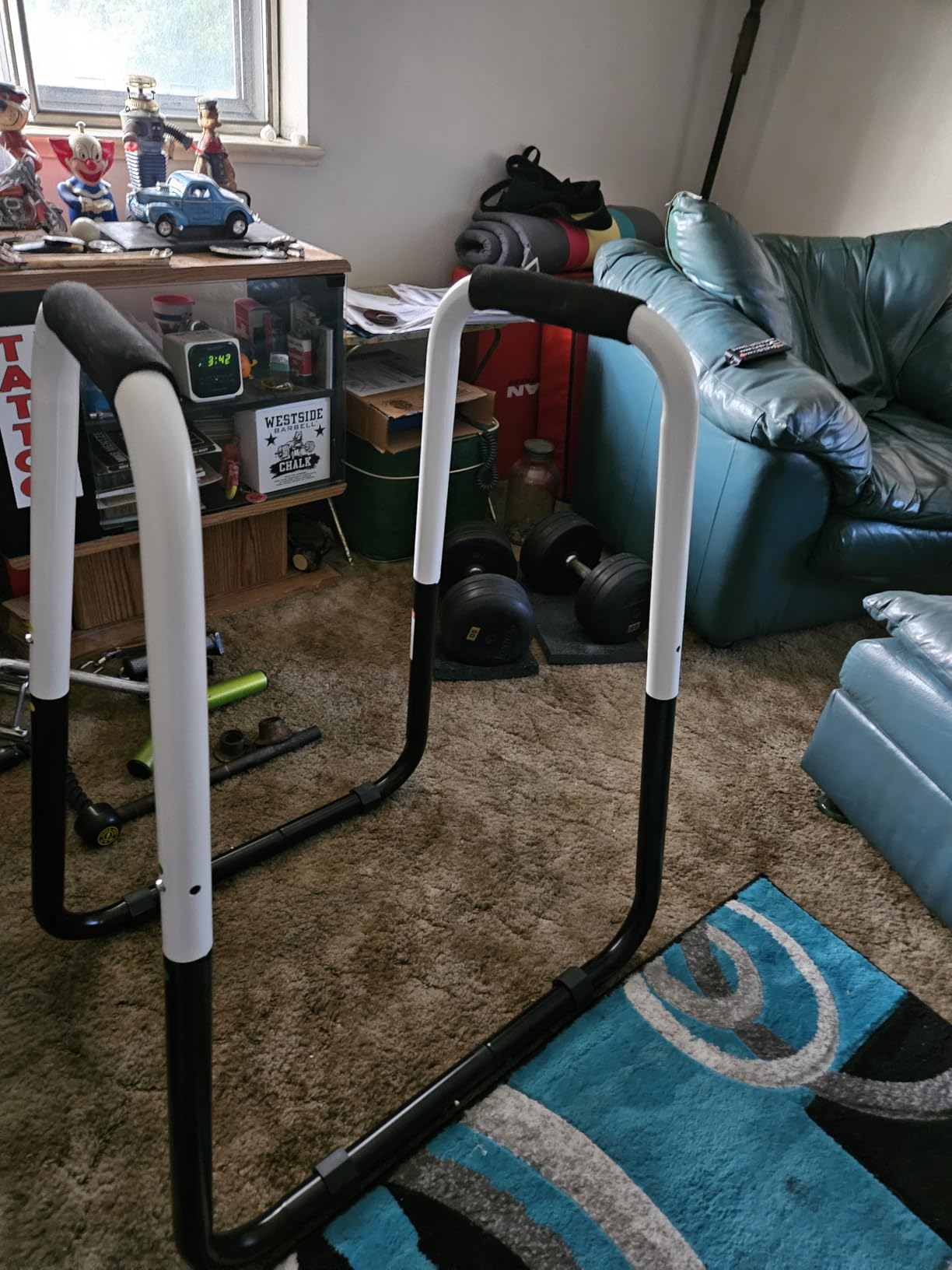 Ultimate Body Press Dip Bar Fitness Station - Adjustable Width Folding Dip Stand with Angled Grips, Stable Leveling and Easy Storage customer photo 2
