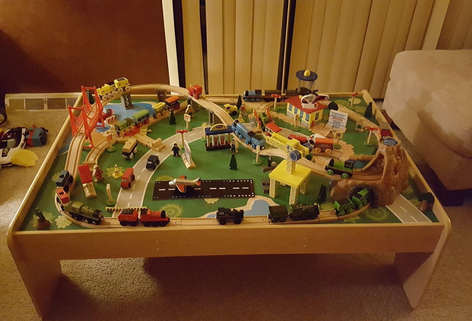 KidKraft Waterfall Mountain Wooden Train Set & Table; 120 Pieces, 3 Bins customer photo 1