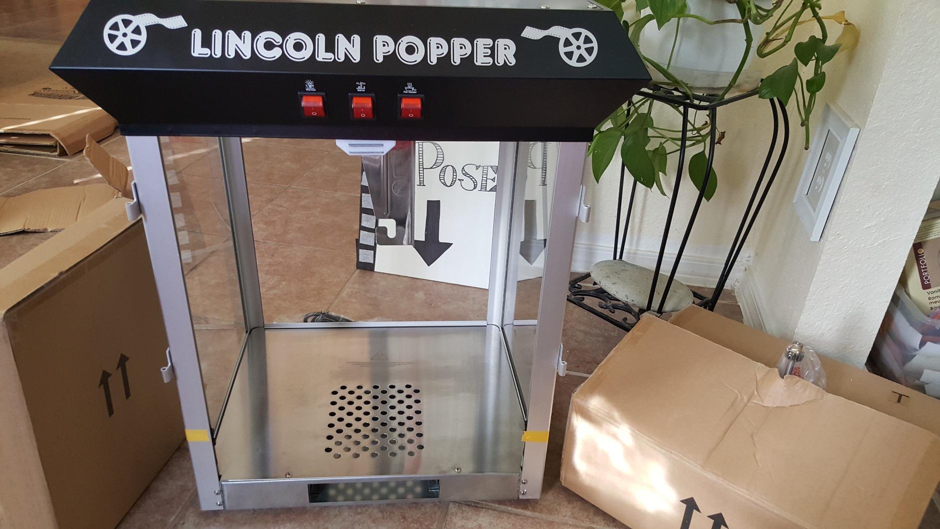 Great Northern Popcorn Company Black Bar Style Lincoln 8 Ounce Antique Popcorn Machine (Bar Style) (6015 Lincoln Top) customer photo 1