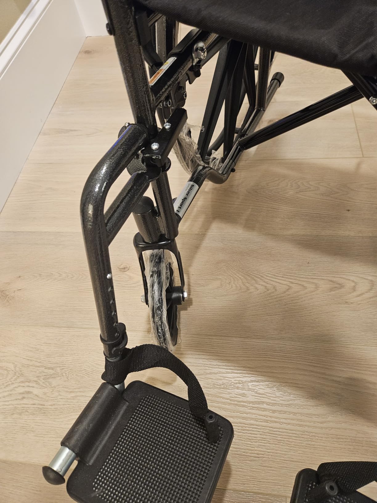 Drive Medical Silver Sport 1 Folding Transport Wheelchair, Black | Lightweight Folding Wheelchair Features Full Armrests and Removable Swing-Away Footrests for Easy Mobility customer photo 2