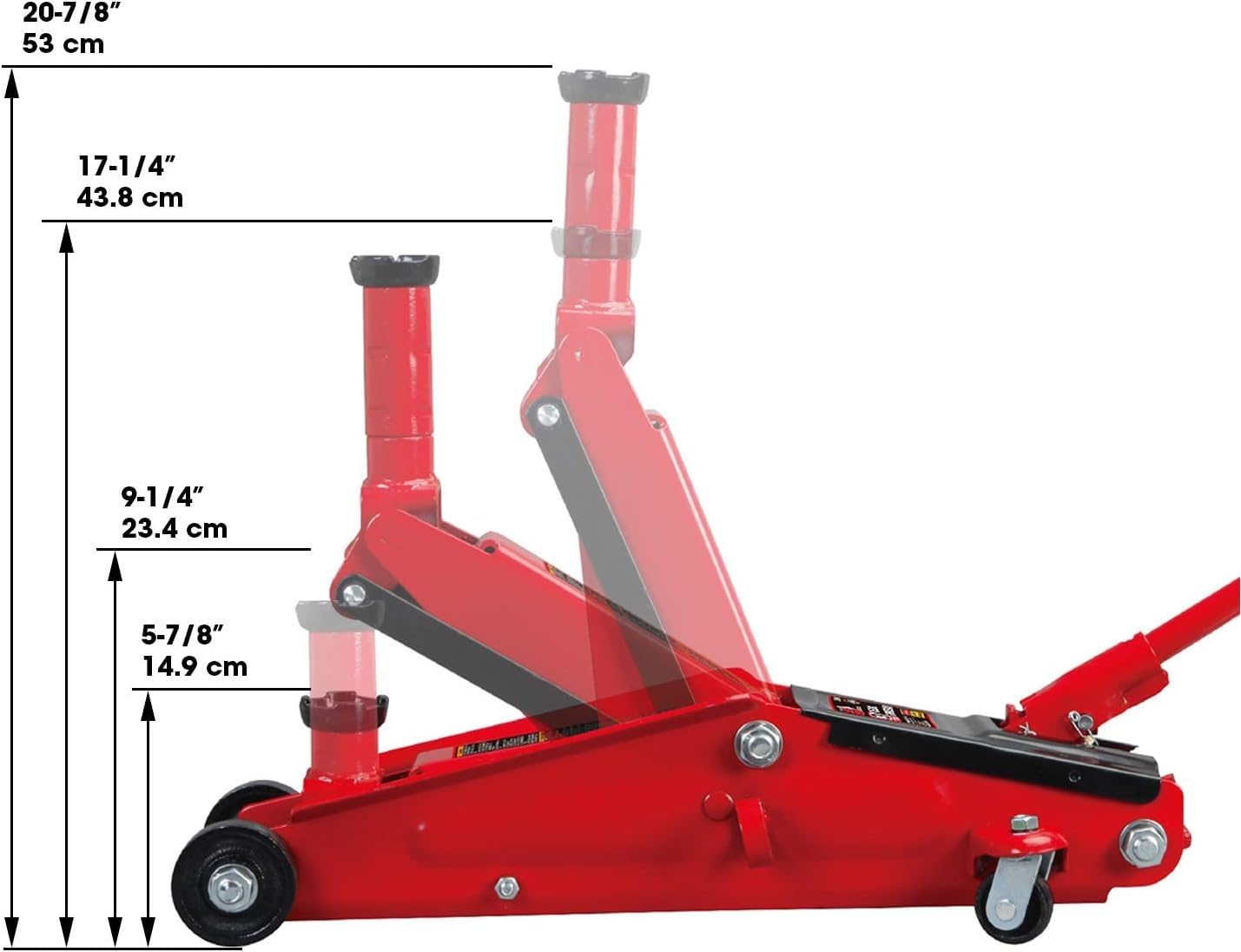 BIG RED Hydraulic Trolley Service/Floor Jack with Extra Saddle (Fits: SUVs and Extended Height Trucks): 3 Ton (6,000 lb) Capacity, Red, T83006 customer photo 2