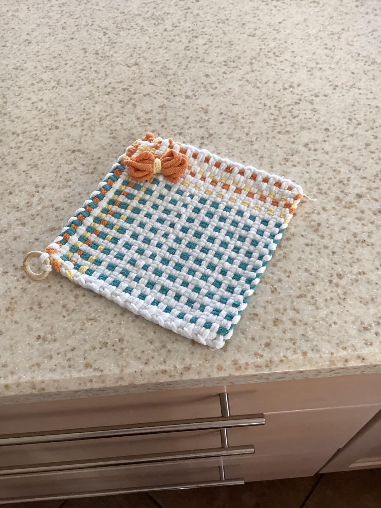 Harrisville Designs Friendly Loom Potholder Pro Weaving Kit | 10”x10” Sturdy Metal Loom and Quality Cotton Weaving Loops | Complete Kit to Weave 2 Large, Durable Potholders | Made in the USA customer photo 2