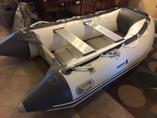 Newport 8ft 10in Dana Inflatable Sport Tender Dinghy Boat - 3 Person - 10 Horsepower - USCG Rated, White/Gray customer photo 1