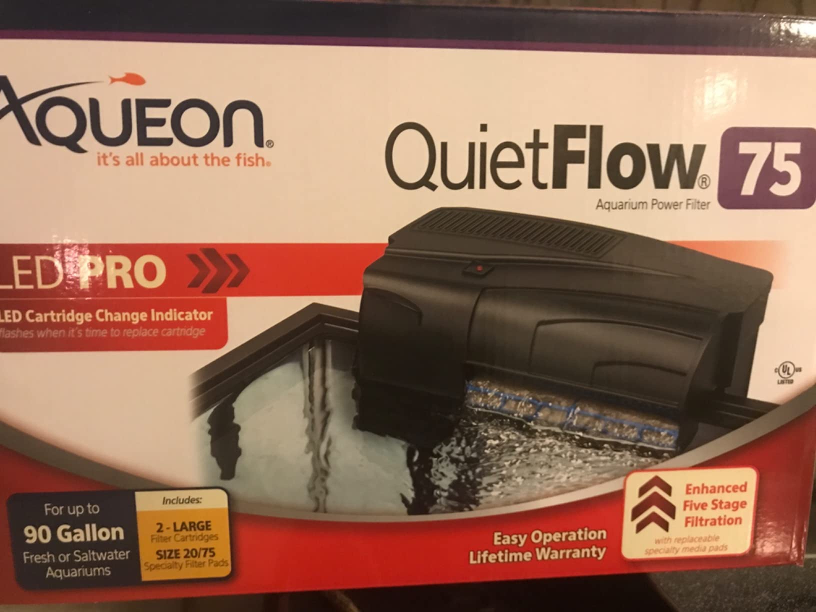 Aqueon QuietFlow 75 LED PRO Aquarium Fish Tank Power Filter, 90 Gal customer photo 1