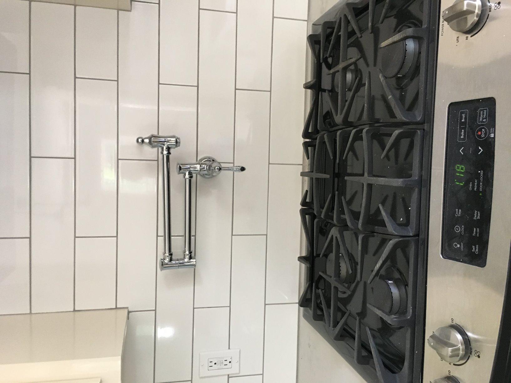 Delta Brushed Nickel Traditional Pot Filler Kitchen Faucet, Wall Mount Kitchen Faucet, Stainless 1177LF-SS customer photo 1