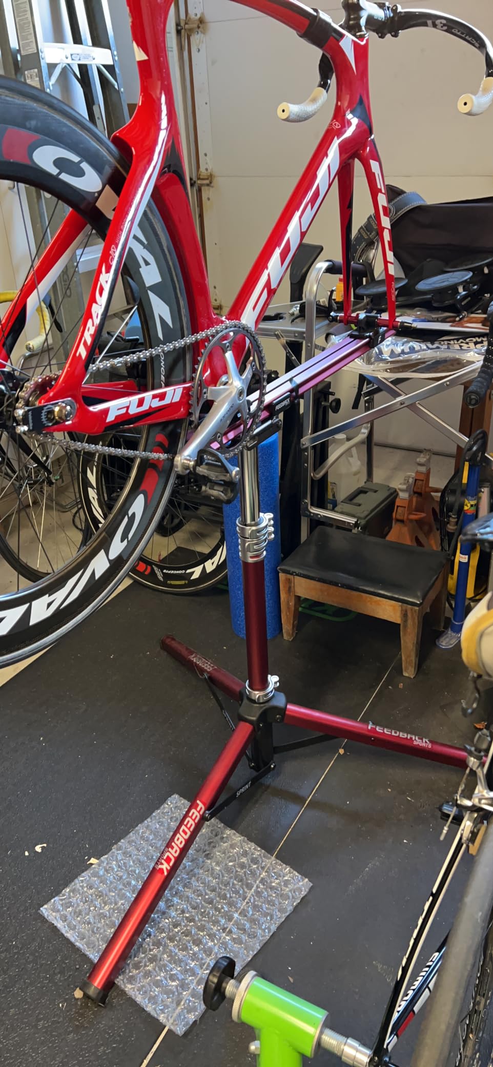 Feedback Sports Sprint Bike Repair Stand, Compact Bike Workstand, Red customer photo 2