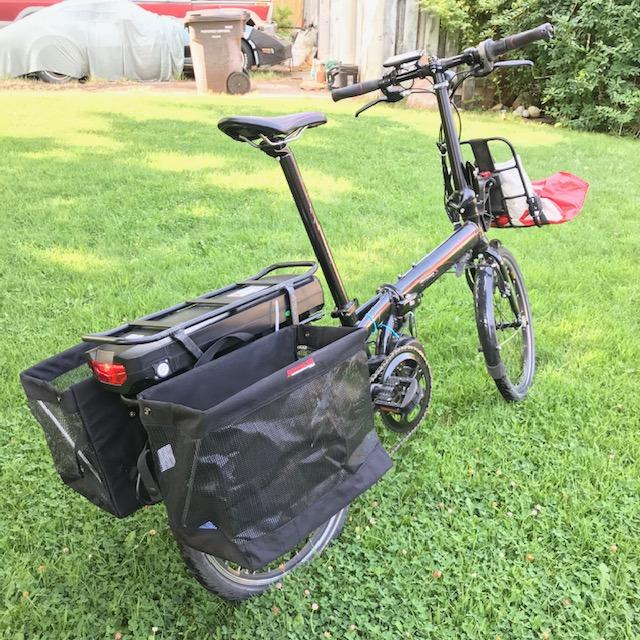 Bushwhacker Omaha Bicycle Grocery Panniers – Foldable Bike Rack Bags & Basket for Groceries – Easy 3-Point Mounting System – Pair of Rear Bags for Shopping and Cycling Commuting customer photo 2